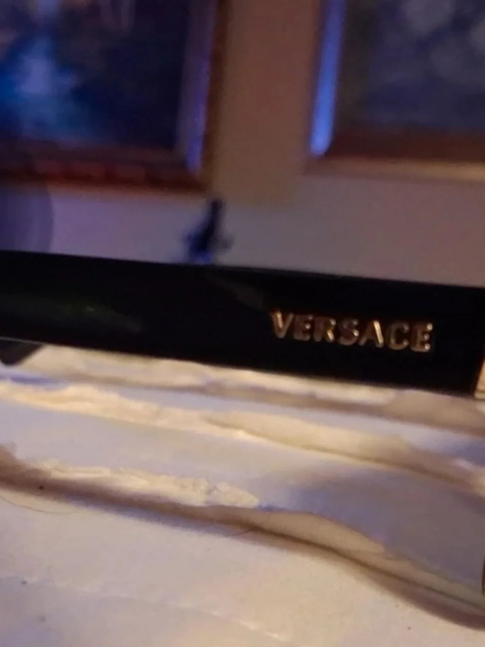 Versace Black Sunglasses with Gold Lettering